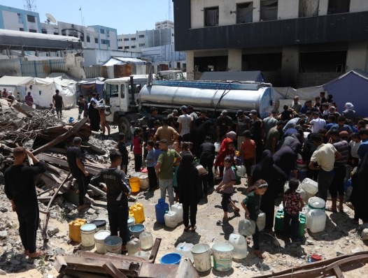 An MSF water truck provides a critical source of clean drinking water.