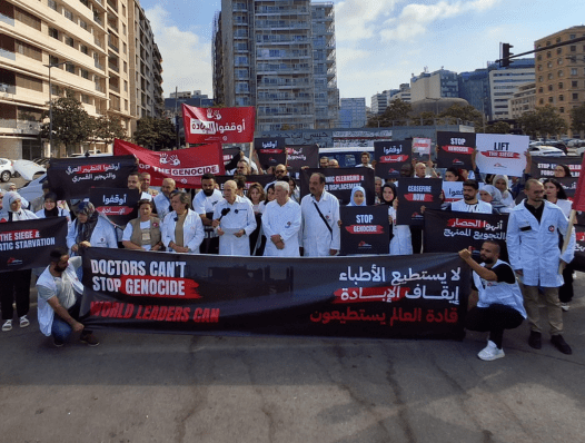 MSF staff demonstrate in Beirut for Gaza