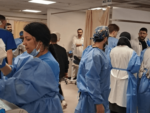 mediccal staff in Rafik Harriri hospital in Lebanon